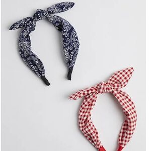 🆕️ PAISLEY & GINGHAM RETRO STYLE HEADBANDS WITH TIES